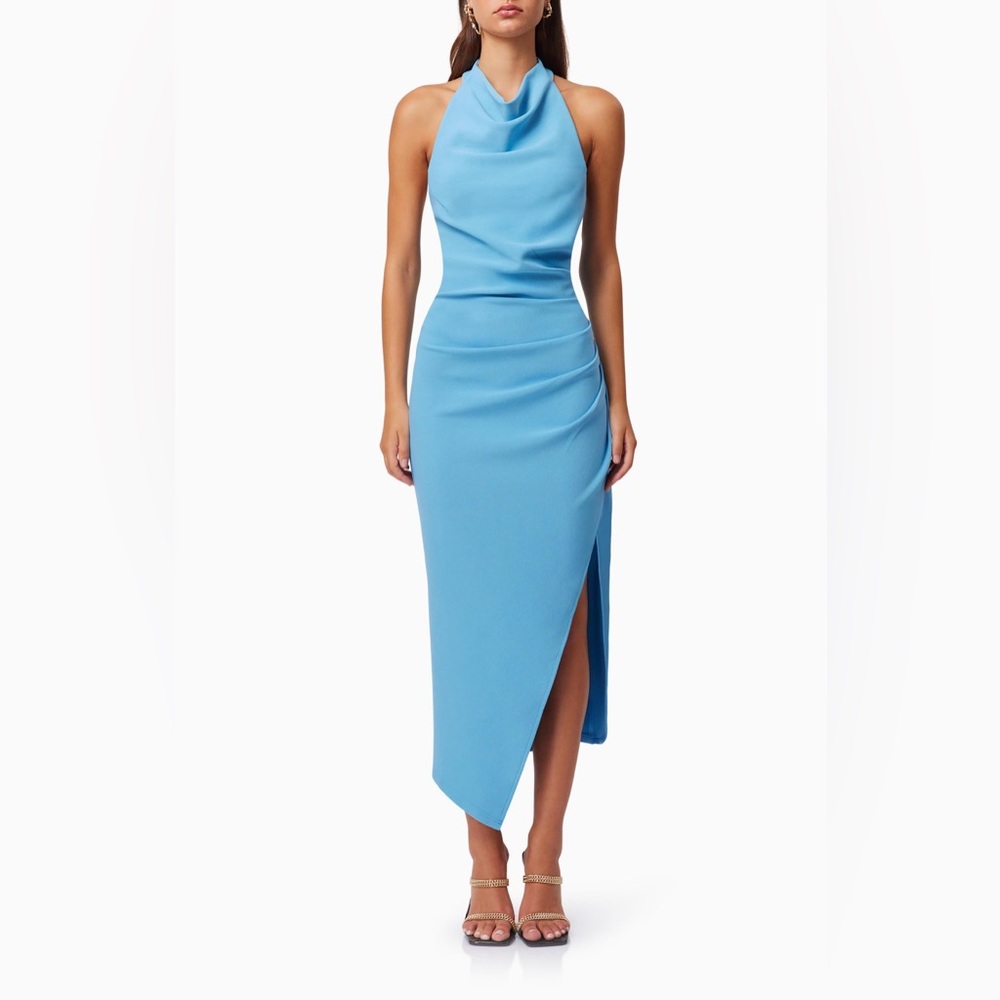 Elliatt Sky Blue Halter Midi Dress